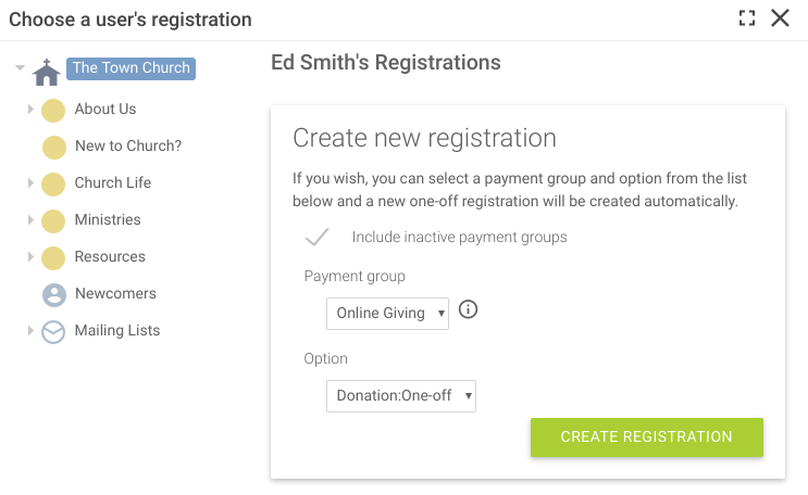 create registration